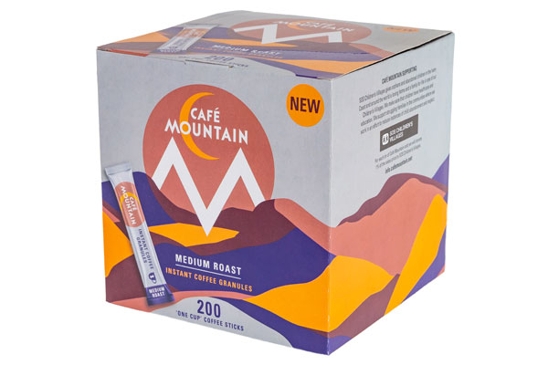 Cafe Mountain medium roast instant coffee granules one cup sticks - 200 pack